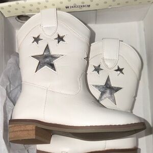 Kids White Star Boots